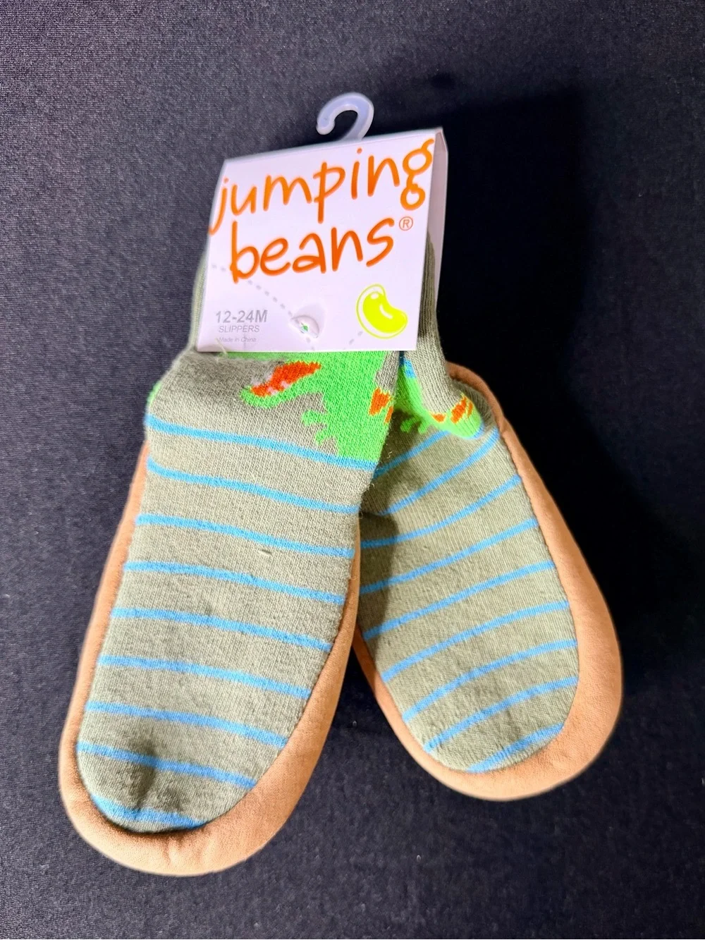 Jumping Beans Dinosaur Slipper Socks No Slip 12 Months to 24 Months Sleep NWT